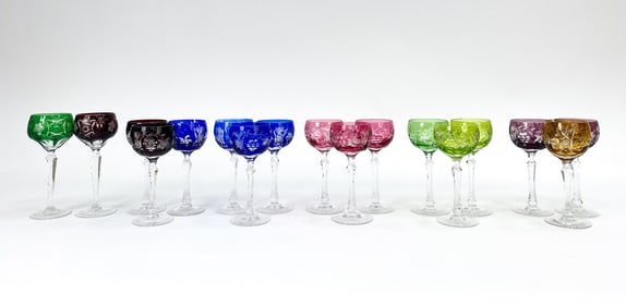 HUNGARIAN CRYSTAL STEMWARE GROUPING