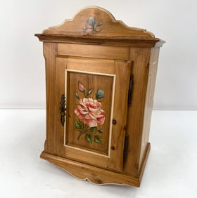 ANTIQUE PAINTED PINE WALL CABINET 19TH C.