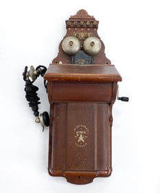 ANTIQUE L. M. ERICSSON & CO SWEDISH WALL TELEPHONE
