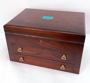 REED & BARTON MAHOGANY FLATWARE CHEST