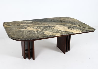 BENDIXEN DANISH TEAK & MARBLE COFFEE TABLE