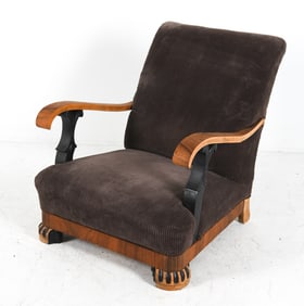 ART DECO SCANDINAVIAN MAHOGANY LOUNGE CHAIR
