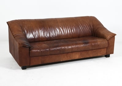 SWEDISH "HALLAND" IKEA LEATHER SOFA C. 1980S