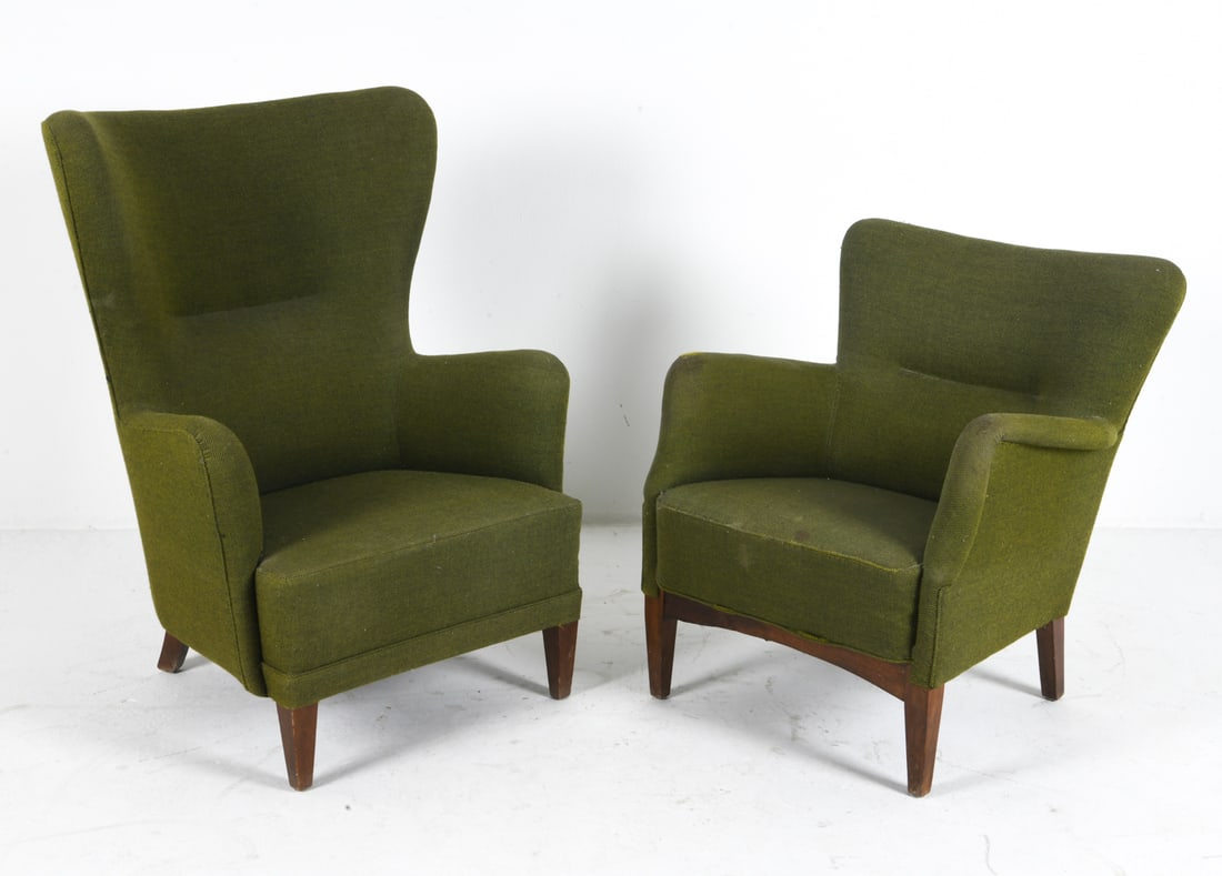 STYLE OF MOGENS LASSEN WINGBACK LOUNGE CHAIRS (1 of 10)