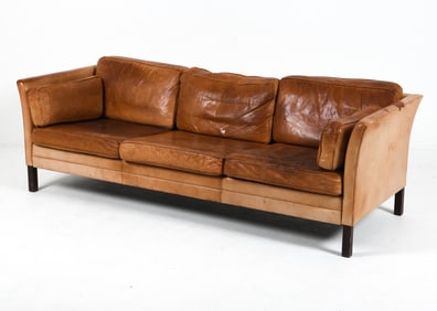 MOGENS HANSEN DANISH LEATHER SOFA C. 1970S