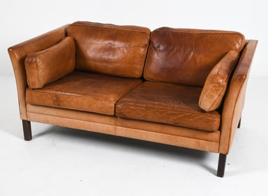 MOGENS HANSEN DANISH LEATHER SOFA C. 1970S