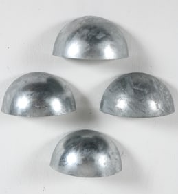VINTAGE STEEL HALF SPHERE WALL SCONCES C. 1980S
