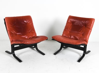 IGMAR RELLING "SIESTA" LEATHER LOUNGE CHAIRS