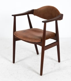 ATTR. FARSTRUP TEAK & VELOUR ARMCHAIR C. 1960S