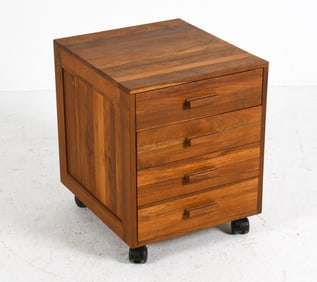 ATTR. ILVA DANISH TEAK ROLLING SIDE CHEST 20TH C.