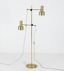 ATTR. LAONI DANISH BRASS FLOOR LAMP C. 1960S