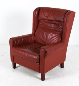 STYLE OF MOGENS HANSEN DANISH LEATHER ARMCHAIR