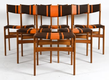 (6) ERIK BUCH DANISH TEAK DINING CHAIRS C. 1970S