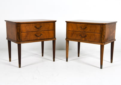 PAIR OF SCANDINAVIAN WALNUT SIDE CHESTS C. 1960S
