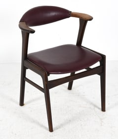ERIK KIRKEGAARD ROSEWOOD & LEATHER ARMCHAIR 1960S