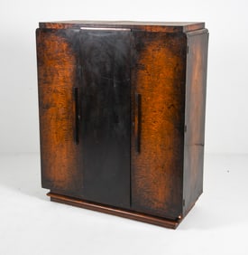 ATTR. UP ZAVODY BURL WALNUT GENTLEMAN'S ARMOIRE