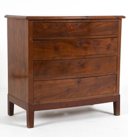 BIEDERMEIER STYLE WALNUT CHEST OF DRAWERS