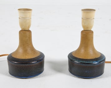 PAIR OF STENTOJ SOHOLM CERAMIC TABLE LAMPS