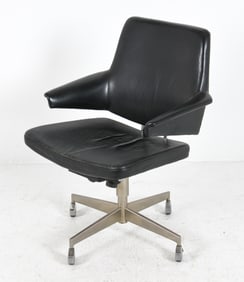 JACOB JENSEN DANISH LEATHER OFFICE CHAIR C. 1960S