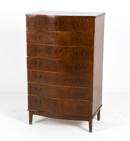 MANNER OF OLE WANSCHER WALNUT TALL BOY CHEST