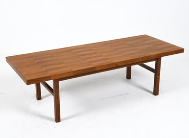 BRAMIN PARQUET TEAK COFFEE TABLE C. 1960S