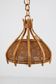 ATTR. LOUIS SOGNOT BAMBOO & CANE PENDANT LIGHT