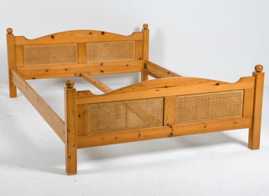 HANS WEGNER STYLE DANISH PINE QUEEN BED FRAME