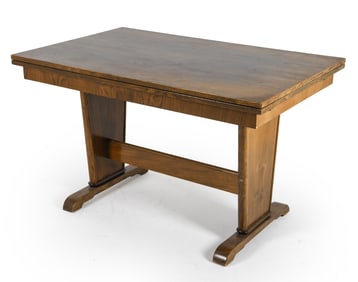 STYLE OF AXEL LARSSON SWEDISH ELM DINING TABLE