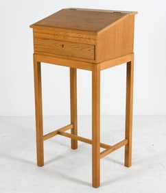 DANISH OAK LECTERN STANDING DESK C. 1970S