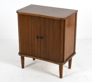 DANISH BEECH TAMBOUR CABINET C. 1960S