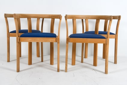 (4) STYLE OF OLE WANSCHER BEECH ARMCHAIRS C. 1970S