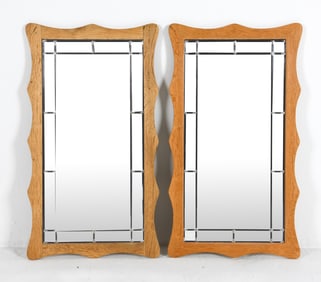 ATTR. HENNING KJAERNULF OAK WALL MIRRORS C. 1970S