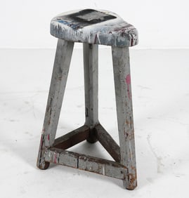 ANTIQUE SCANDINAVIAN PAINTED ATELIER STOOL