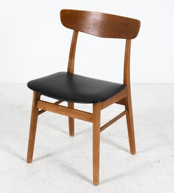 FARSTRUP TEAK & LEATHER DINING CHAIR C. 1960S