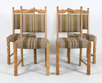 (4) STYLE OF HENNING KAJERNULF OAK DINING CHAIRS