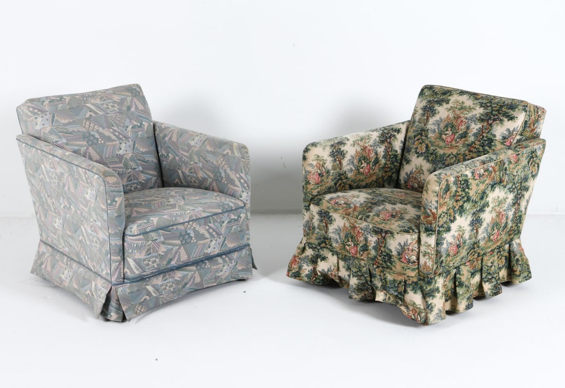 MID-CENTURY DANISH SKIRTED LOUNGE CHAIRS C. 1950S (1 of 8)