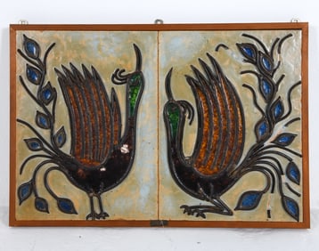 EDMUND ANDERSEN ENAMEL ON COPPER WALL SCULPTURE