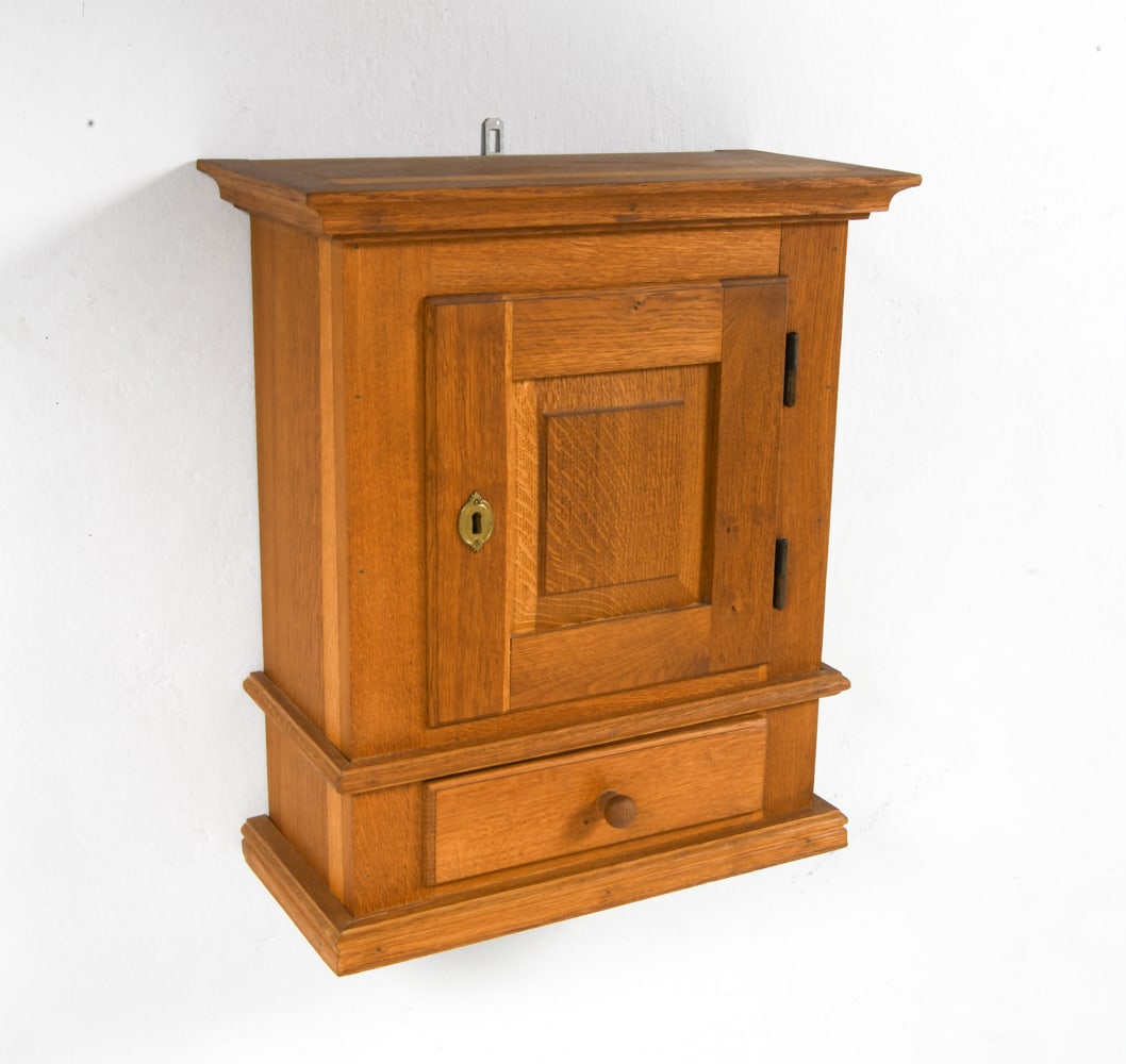 DANISH OAK WALL CABINET C. 1970S (1 of 7)