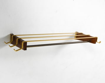 DANISH WALL MOUNTED TOWEL RACK C. 1960S