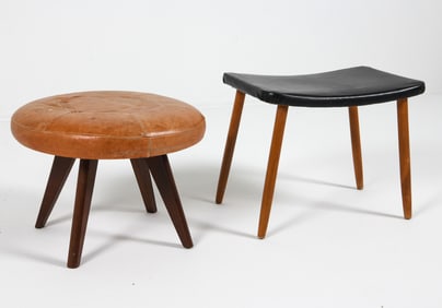 DANISH LEATHER OTTOMAN GROUPING C. 1960S