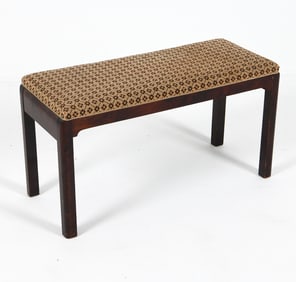 DANISH BEECH & WOOL BENCH C. 1960S