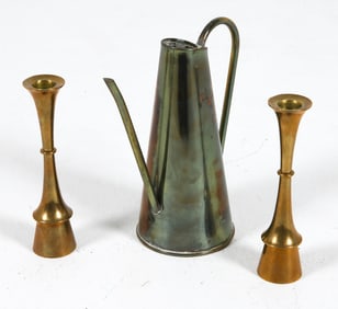 DANISH BRASS DECORATIVE GROUPING