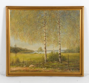 FRITHJOF B. JOHANNESSON (20TH C.) LANDSCAPE O/C