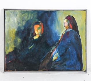 BIRGITTE BUE (20TH C.) ABSTRACT FIGURES O/C