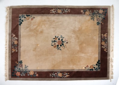 CHINESE ART DECO STYLE WOOL RUG