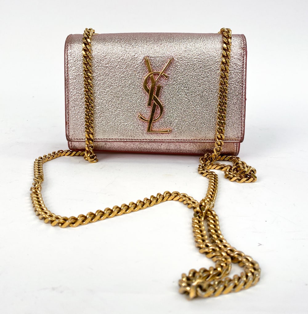 SAINT LAURENT METALLIC PINK KATE BAG SM (1 of 17)
