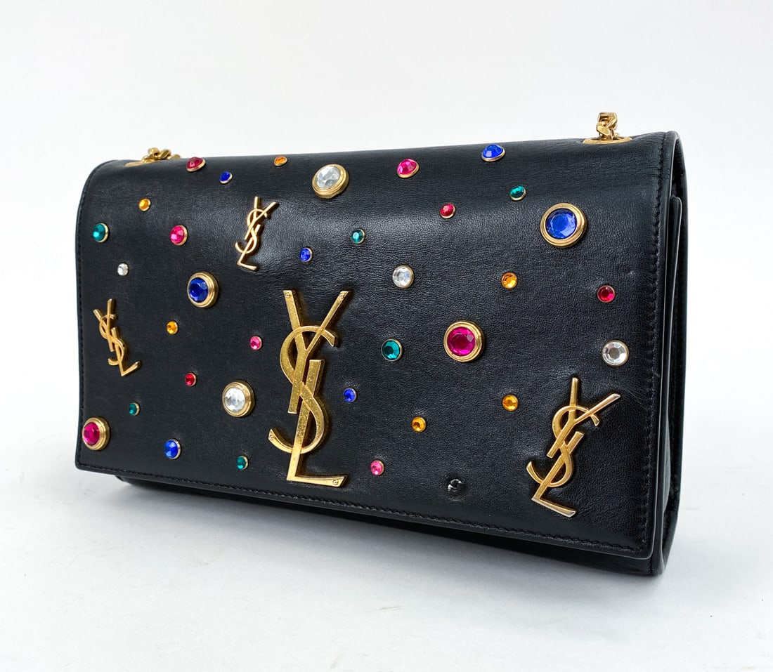 SAINT LAURENT BLACK JEWELED MONOGRAM KATE BAG (1 of 20)