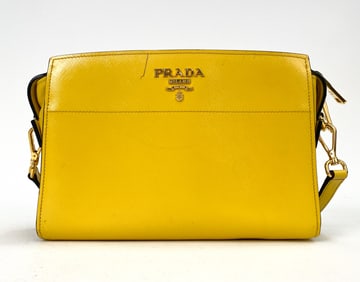 PRADA ESPLANADE CROSSBODY YELLOW SAFFIANO BAG
