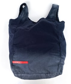 PRADA BLACK COTTON TOTE BAG