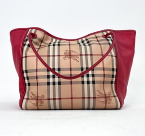 BURBERRY HAYMARKET CHECK CANTERBURY TOTE BAG